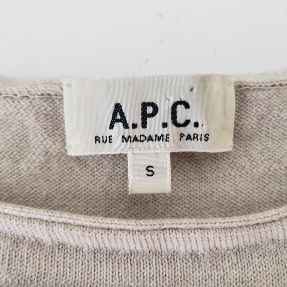 APC Stripe Pullover Italian Yarn Wool Cotton Cashmere Sweater Womens Small - Picture 6 of 8